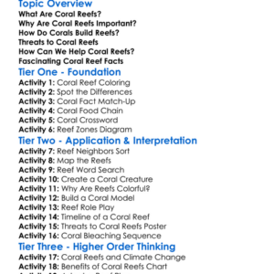 Coral Reefs Worksheet Activity Booklet