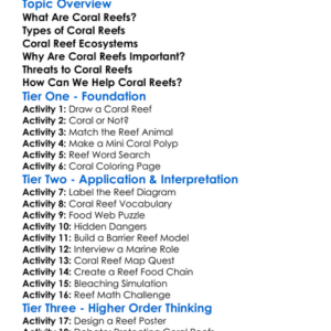 Coral Reefs Worksheet Activity Booklet