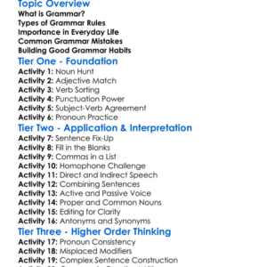 Correct Use Of Grammar Worksheet Activity Booklet