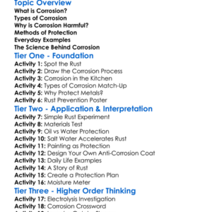 Corrosion And Protection Worksheet Activity Booklet