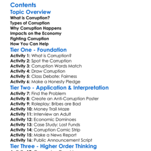 Corruption And Its Impact On The Economy Worksheet Activity Booklet