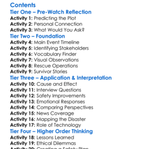 Costa Concordia Disaster One Year On 2013 Worksheet Activity Booklet