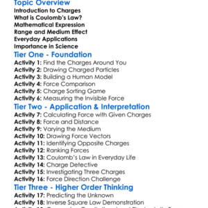Coulombs Law Worksheet Activity Booklet