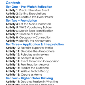 Countdown To Wwe Clash At The Castle Scotland 2024 Worksheet Activity Booklet