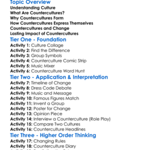 Countercultures Worksheet Activity Booklet