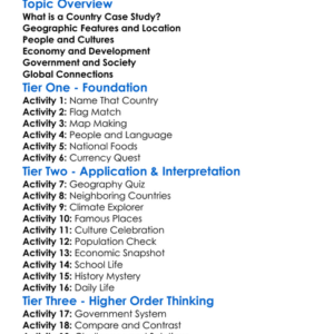 Country Case Studies Worksheet Activity Booklet