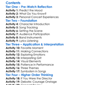 Courage  Patience  Grit Great Big Sea In Concert 2006 Worksheet Activity Booklet