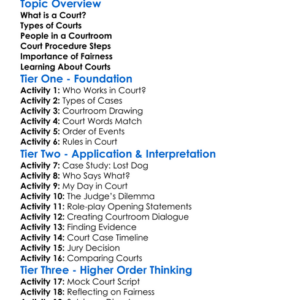 Court Procedures Worksheet Activity Booklet