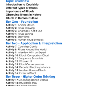 Courtship And Mating Rituals Worksheet Activity Booklet