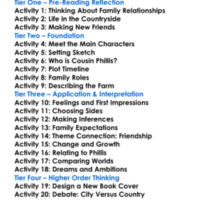 Cousin Phillis Elizabeth Gaskell Worksheet Activity Booklet