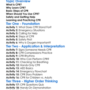 Cpr Basics Worksheet Activity Booklet