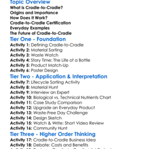 Cradle-To-Cradle Design Worksheet Activity Booklet