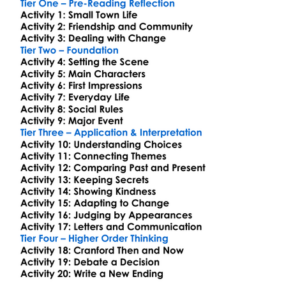 Cranford Elizabeth Gaskell Worksheet Activity Booklet