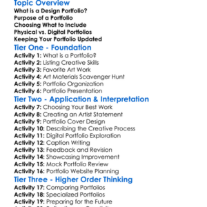 Creating Design Portfolios Worksheet Activity Booklet