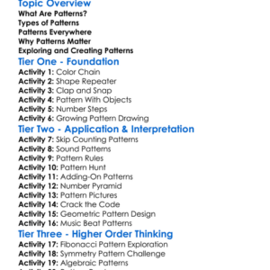 Creating Patterns Worksheet Activity Booklet
