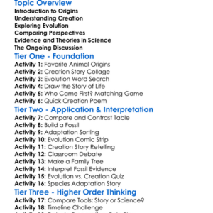 Creation And Evolution Worksheet Activity Booklet