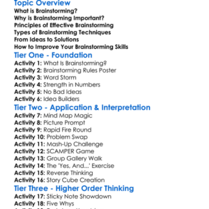Creative Brainstorming Worksheet Activity Booklet