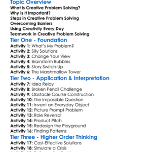 Creative Problem Solving Worksheet Activity Booklet