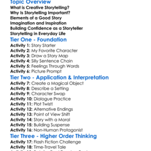 Creative Storytelling Worksheet Activity Booklet