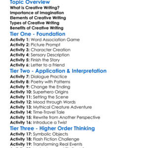 Creative Writing Worksheet Activity Booklet