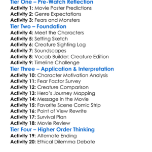 Creature Fear 2025 Worksheet Activity Booklet