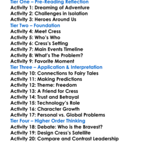 Cress Marissa Meyer Worksheet Activity Booklet