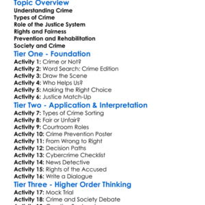 Crime And Criminal Justice Worksheet Activity Booklet