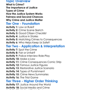 Crime And Justice Worksheet Activity Booklet