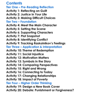 Crime And Punishment Fyodor Dostoevsky Worksheet Activity Booklet