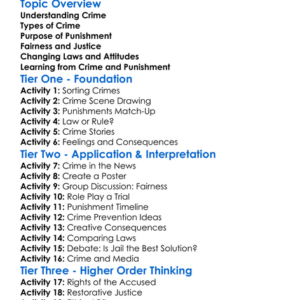 Crime And Punishment Worksheet Activity Booklet