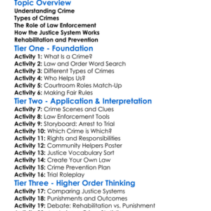 Crime And The Justice System Worksheet Activity Booklet
