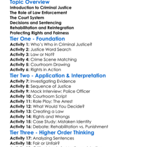 Criminal Justice Process Worksheet Activity Booklet