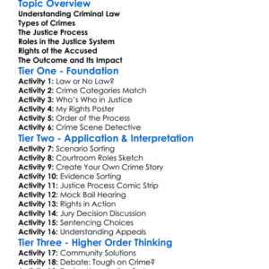 Criminal Law And The Justice Process Worksheet Activity Booklet