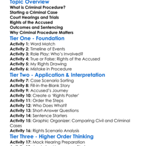 Criminal Procedure Worksheet Activity Booklet