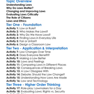 Critical Evaluation Of Laws Worksheet Activity Booklet