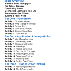 Critical Pedagogy Worksheet Activity Booklet