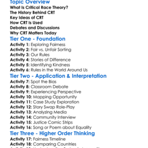 Critical Race Theory Worksheet Activity Booklet
