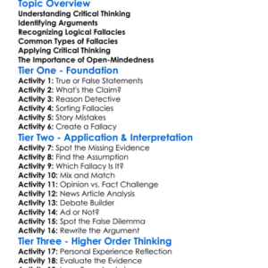 Critical Thinking And Fallacies Worksheet Activity Booklet