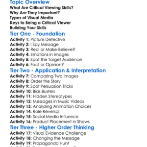 Critical Viewing Skills Worksheet Activity Booklet