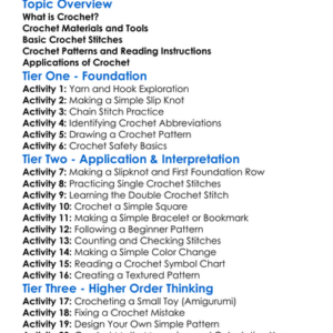 Crochet Basics And Applications Worksheet Activity Booklet