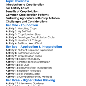Crop Rotation And Soil Fertility Worksheet Activity Booklet