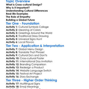 Cross-Cultural Design Worksheet Activity Booklet