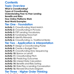 Crowdfunding And Peer-To-Peer Lending Worksheet Activity Booklet