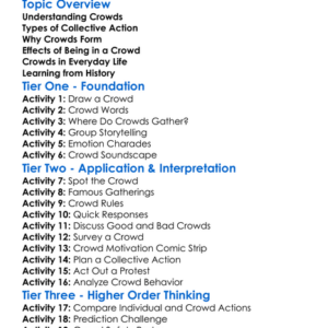 Crowds And Collective Action Worksheet Activity Booklet