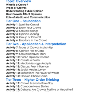 Crowds And Public Opinion Worksheet Activity Booklet