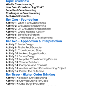 Crowdsourcing Ideas Worksheet Activity Booklet