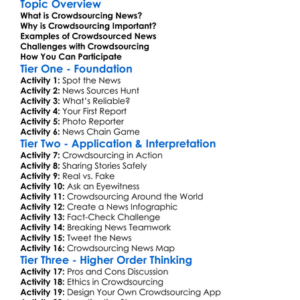 Crowdsourcing News Worksheet Activity Booklet