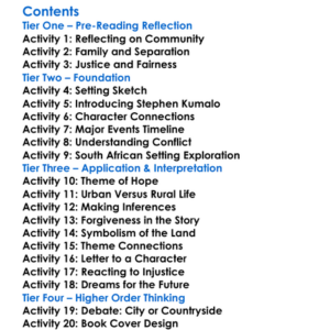 Cry The Beloved Country Alan Paton Worksheet Activity Booklet