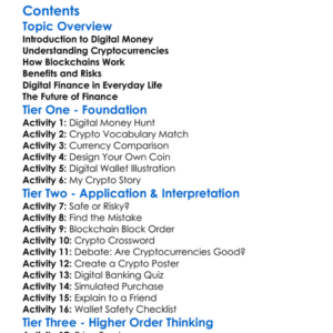 Cryptocurrencies And Digital Finance Worksheet Activity Booklet