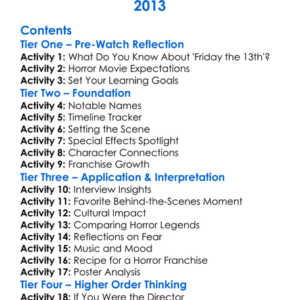 Crystal Lake Memories The Complete History Of Friday The 13Th 2013 Worksheet Activity Booklet